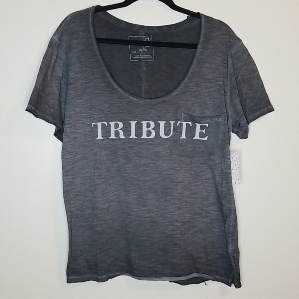 NWT We The Free Gray Tribute Top